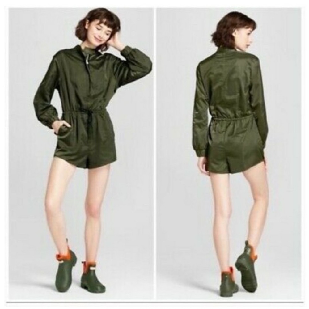 Size Small olive green Hunter satin romp